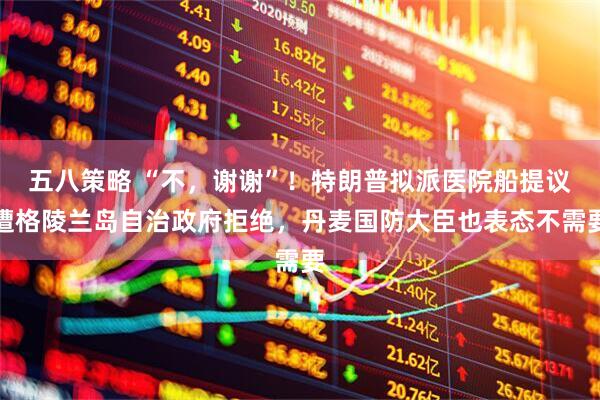 五八策略 “不，谢谢”！特朗普拟派医院船提议遭格陵兰岛自治政府拒绝，丹麦国防大臣也表态不需要